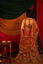 Kumkumi kesariya Lehenga Set