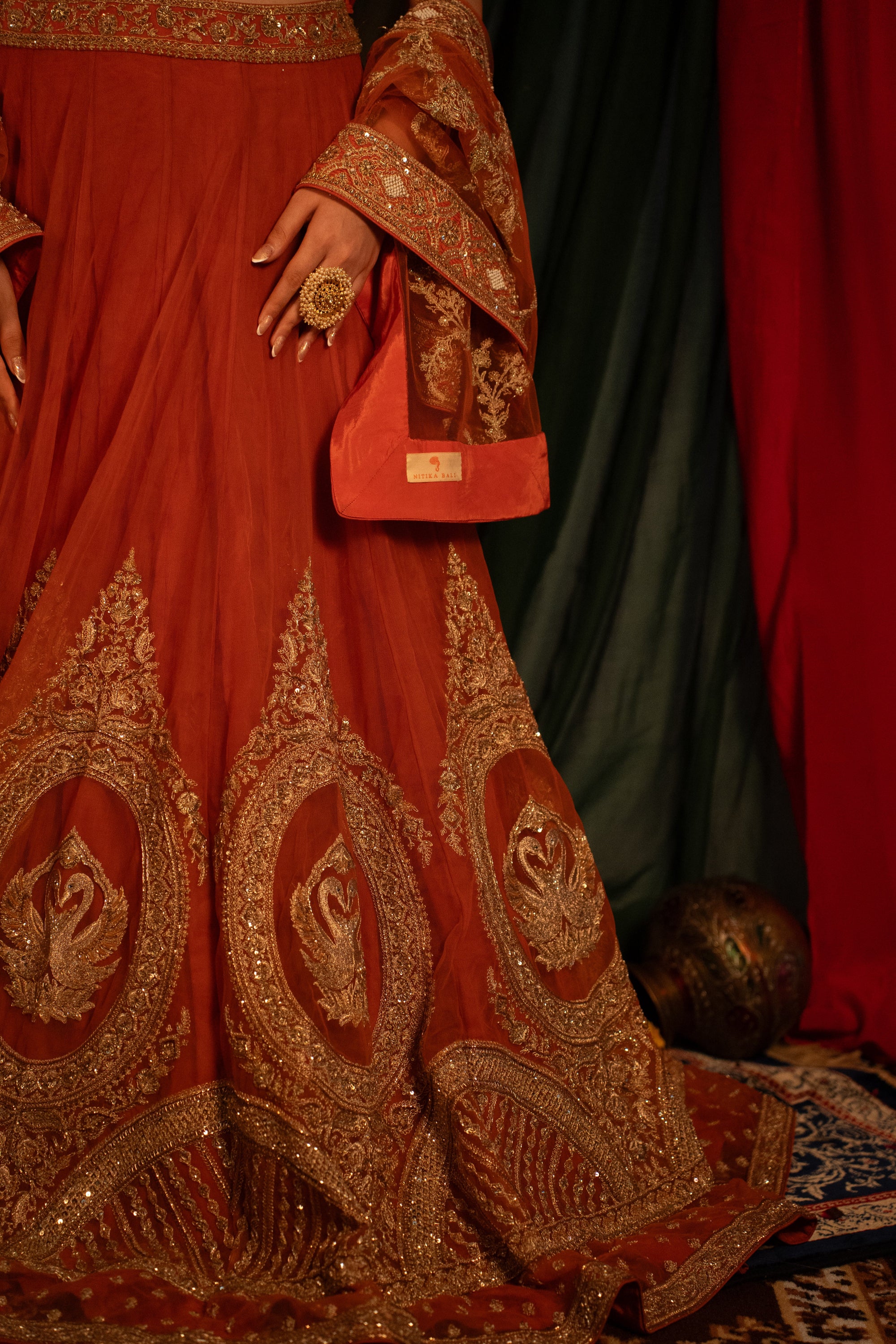 Kumkumi kesariya Lehenga Set